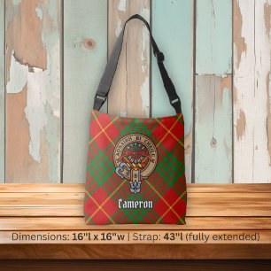 Clan Cameron-vapen över tartan Axelväska