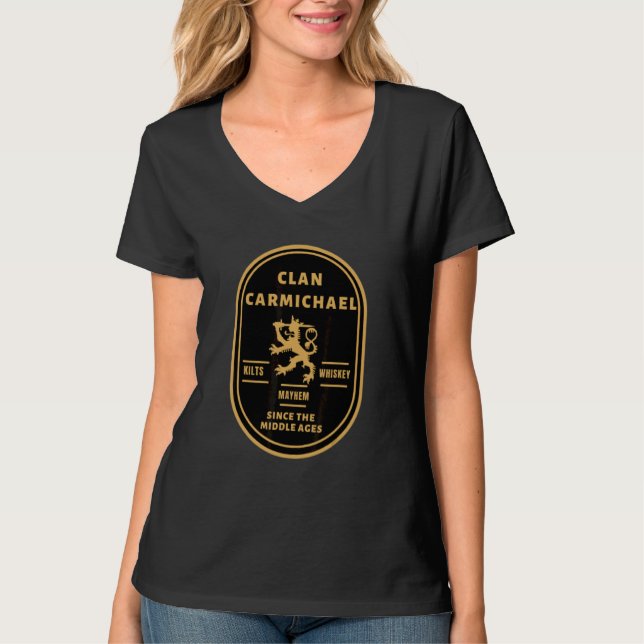 Clan Carmichael skotskt ursprung höglandsspel 2 T Shirt (Framsida)