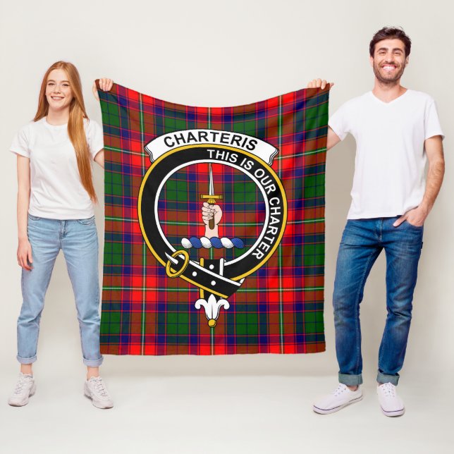 Clan Charteris Tartan Rutig Kläde Fleecefilt (På plats)