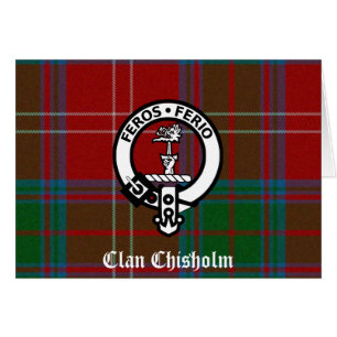 Clan Chisholm Tartan & Vapenmärke Hälsningskort