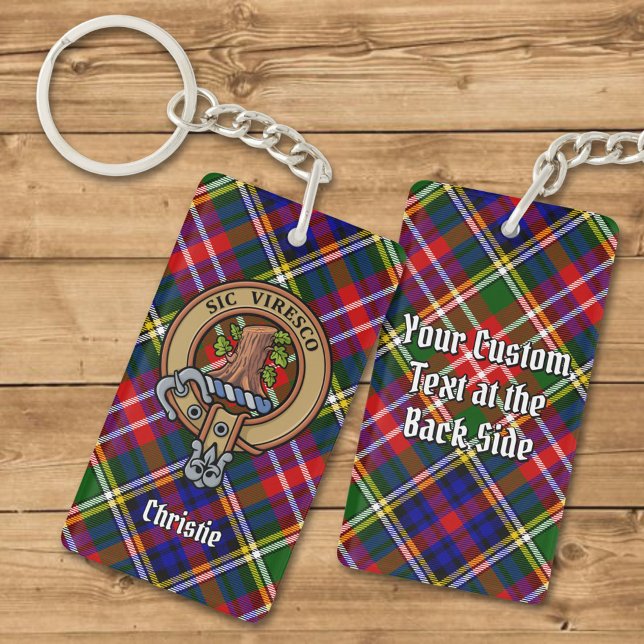 Clan Christie Crest över Tartan (Skapare uppladdad)