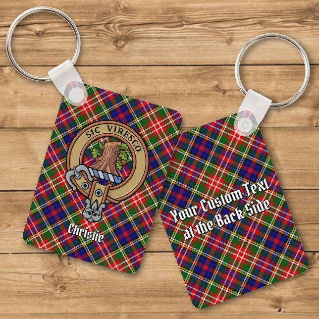 Clan Christie Crest over Tartan Nyckelring (Skapare uppladdad)