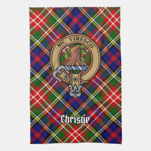 Clan Christie-krön över tartan Kökshandduk