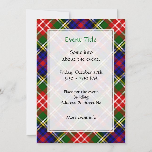 Clan Christie Tartan Inbjudningar (Baksida)