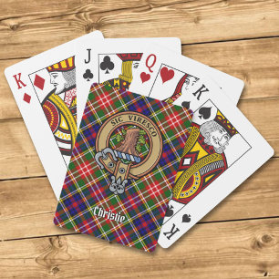 Clan Christie-vapen över tartan Casinokort
