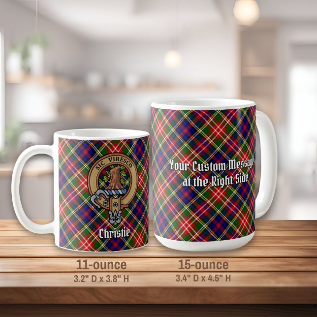 Clan Christie-vapen över tartan Kaffemugg (Skapare uppladdad)