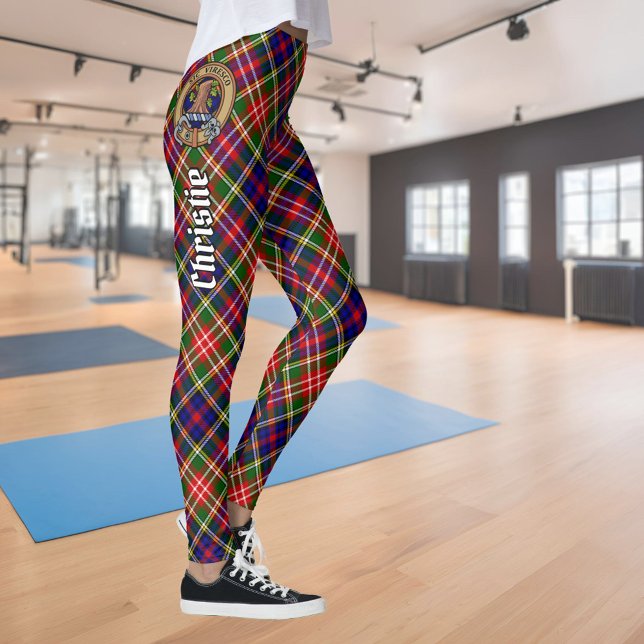 Clan Christie vapen över tartan Leggings (Skapare uppladdad)