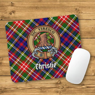 Clan Christie-vapen över tartan Musmatta