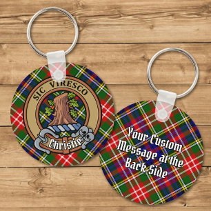Clan Christie-vapen över tartan Nyckelring