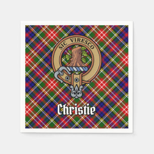 Clan Christie-vapen över tartan Pappersservett
