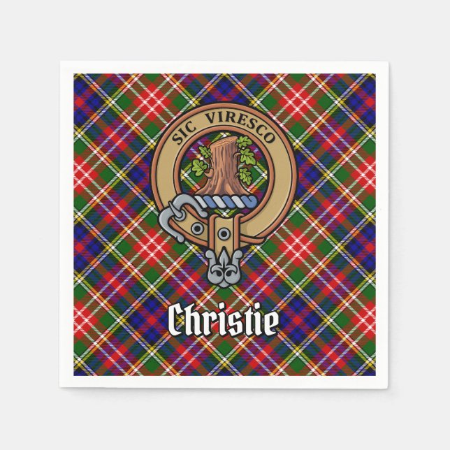 Clan Christie-vapen över tartan Pappersservett (Framsidan)