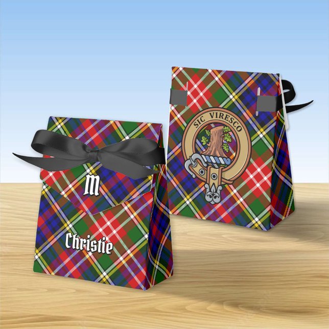 Clan Christie-vapen över tartan Presentaskar (Skapare uppladdad)