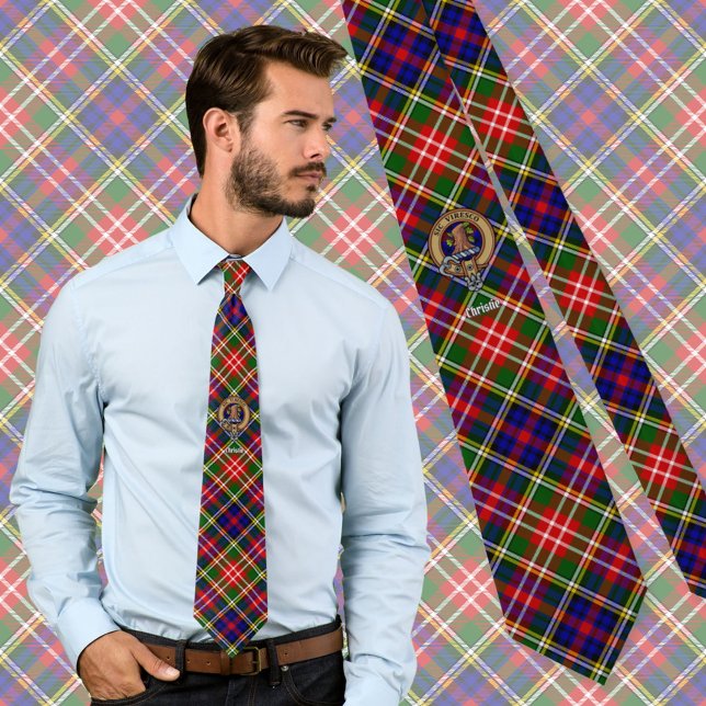 Clan Christie-vapen över tartan Slips (Skapare uppladdad)