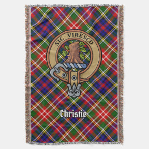 Clan Christie vapensköld över tartan Filt