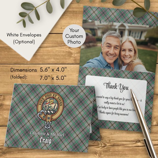 Clan Craig Crest over Tartan Inbjudan (Skapare uppladdad)