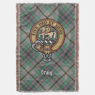 Clan Craig-vapen över tartan Filt