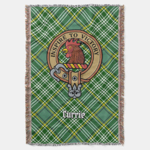 Clan Currie Tuppkam över Tartan Filt