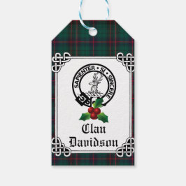 Clan Davidson Crest-märke & Tartan-helg  Presentetikett