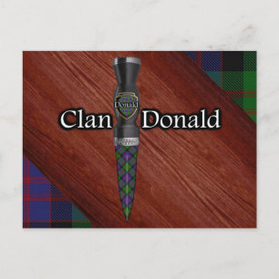 Clan Donald Tartan Sgian Dubh-blad Vykort