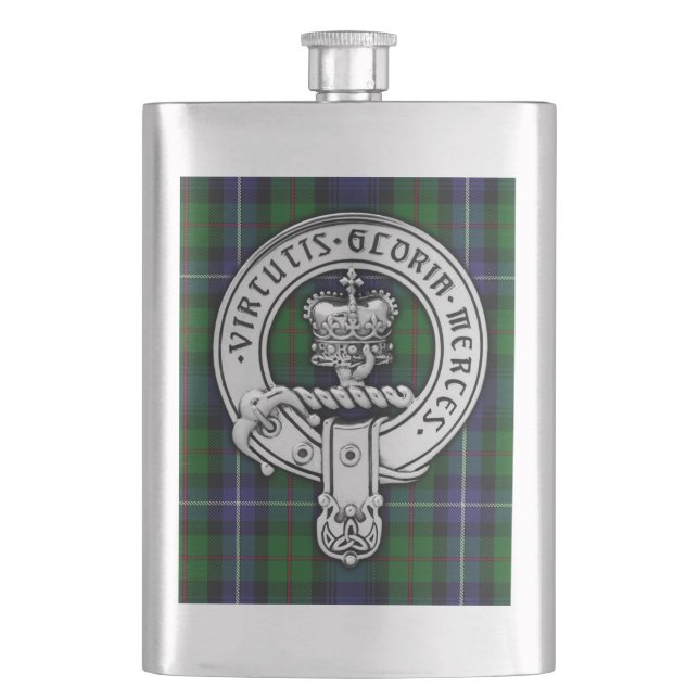 Clan Donnachaidh (Robertson) vapen / jakt-tartan Fickplunta (Framsidan)