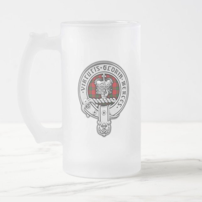 Clan Donnachaidh (Robertson) vapen & tartan Frostat Ölglas (Vänster)