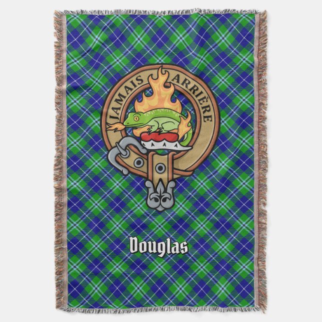 Clan Douglas vapen över tartan Filt (Framsidan Vertikal)