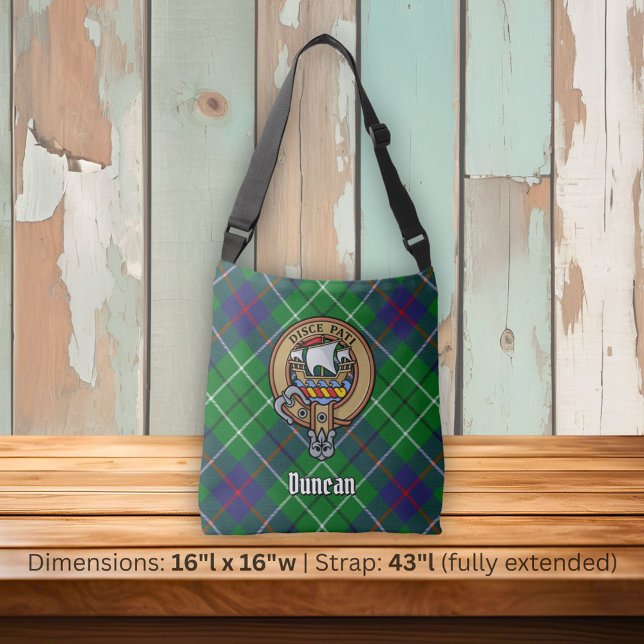 Clan Duncan Crest over Tartan Axelväska (Skapare uppladdad)