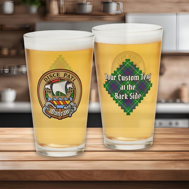 Clan Duncan Crest over Tartan Glaskopp (Skapare uppladdad)