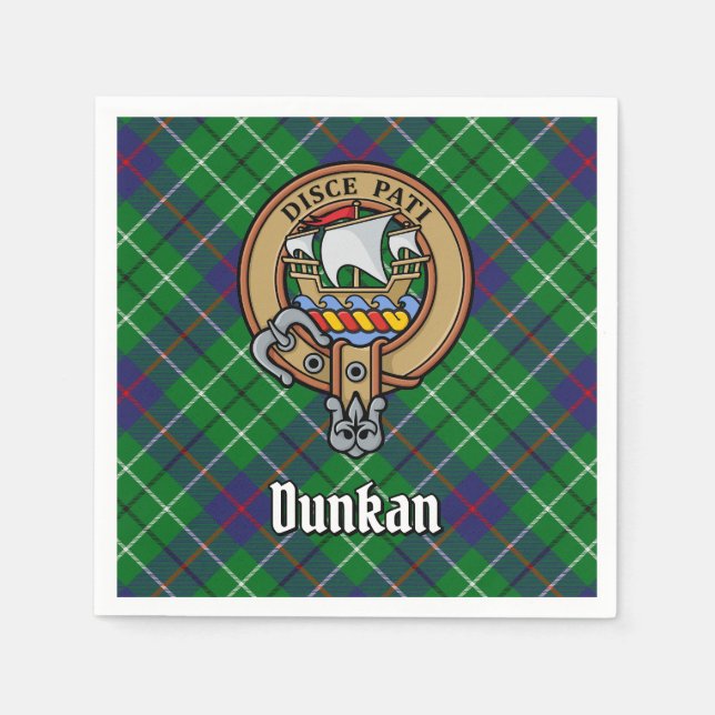 Clan Duncan Crest over Tartan Pappersservett (Framsidan)
