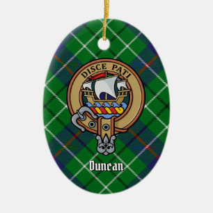 Clan Duncan-vapen över tartan Julgransprydnad Keramik