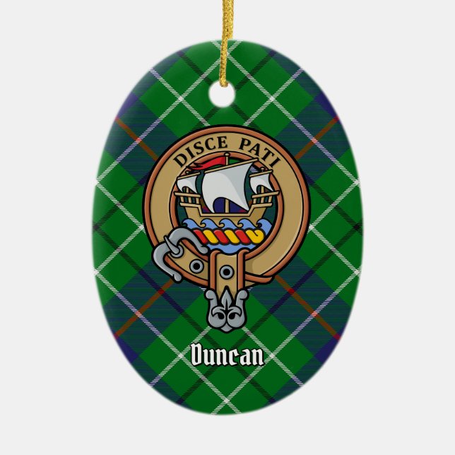 Clan Duncan-vapen över tartan Julgransprydnad Keramik (Framsidan)