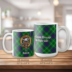 Clan Duncan-vapen över tartan Kaffemugg