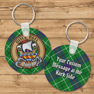 Clan Duncan-vapen över tartan Nyckelring