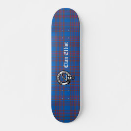 Clan Elliot Crest-märke & Tartan  Mini Skateboard Bräda 18,5 Cm