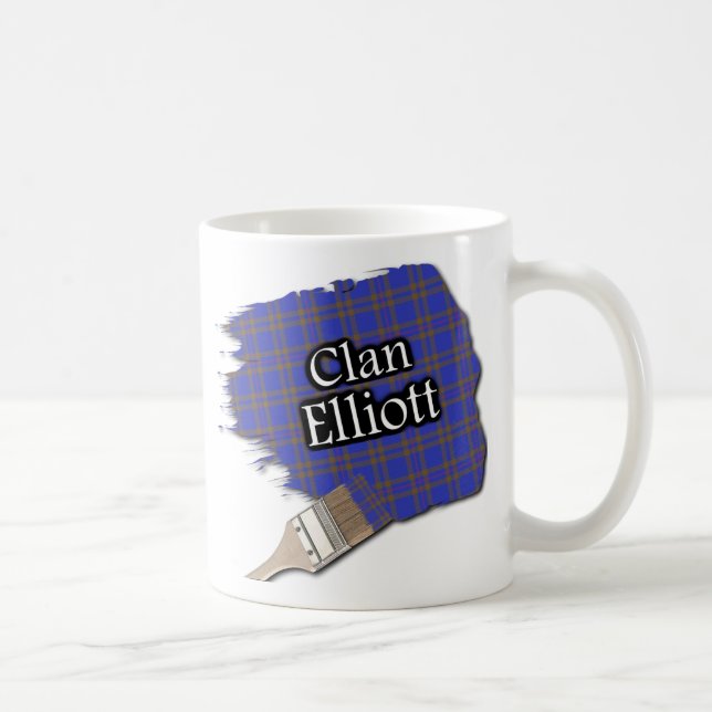 Clan Elliot Elliott Tartan Pensel Kopp Mugg (Höger)