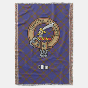Clan Elliot-vapen över modern tartan Filt