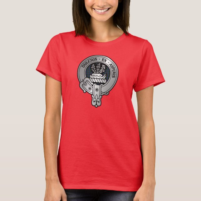 Clan Ferguson Crest & Tartan T-shirt (Framsida)