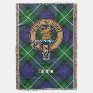 Clan Forbes vapen över tartan Filt