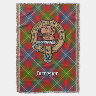 Clan Forrester-vapen över tartan Filt