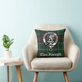 Clan Forsyth Crestmärke & Tartan Kudde