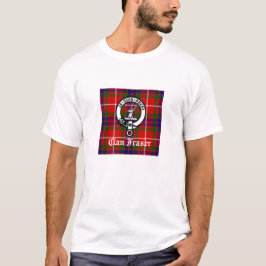 Clan Fraser Crest-märke och tartan T Shirt