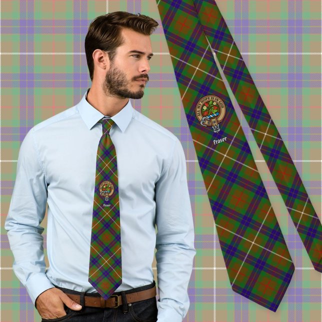 Clan Fraser-vapen över jakt-tartan Slips (Skapare uppladdad)