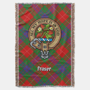 Clan Fraser-vapen över tartan Filt