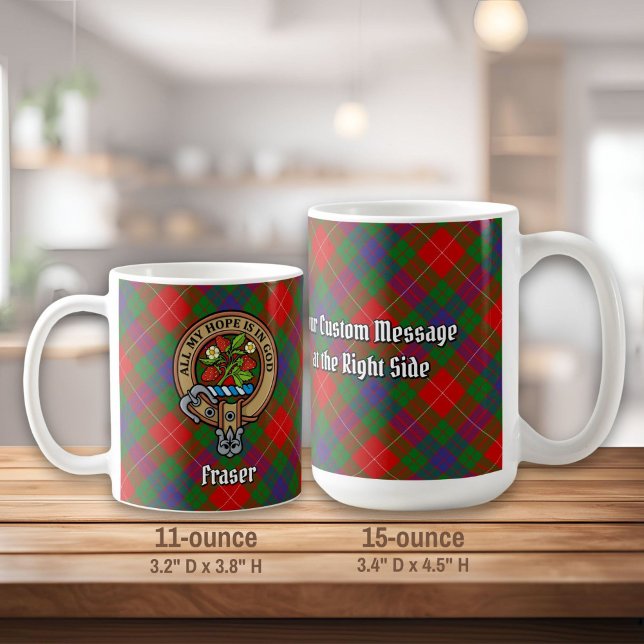 Clan Fraser-vapen över tartan Kaffemugg (Skapare uppladdad)