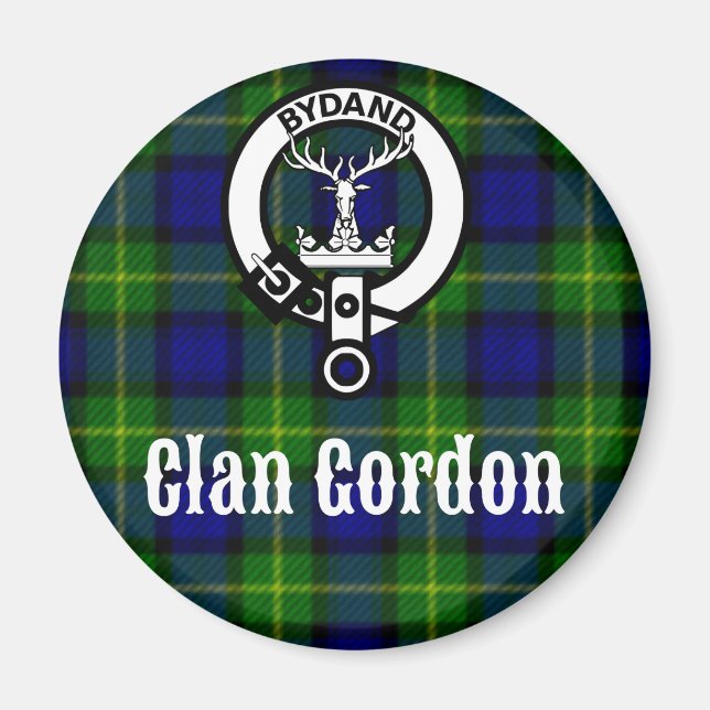 Clan Gordon Tartan-kröningsbadge Magnet (Framsidan)