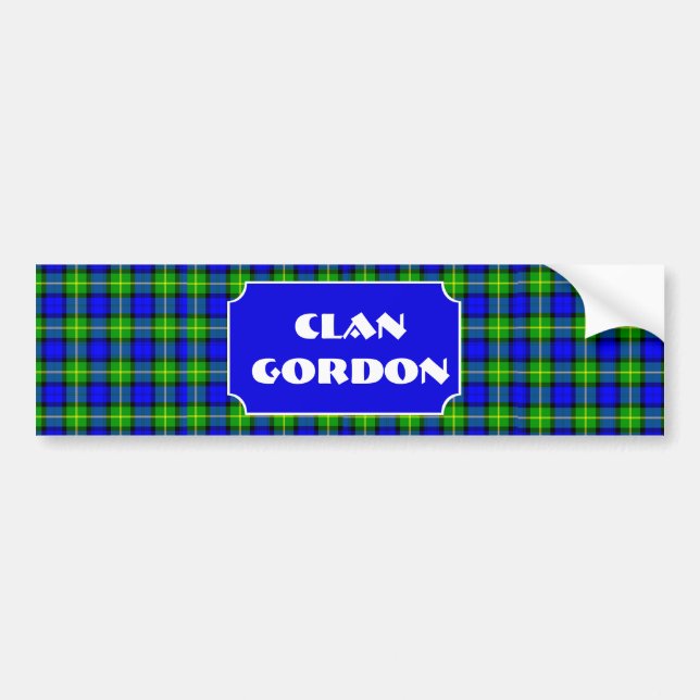 Clan Gordon Tartan Namn Bildekal (Framsidan)