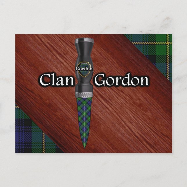 Clan Gordon Tartan Sgian Dubh-blad Vykort (Framsida)