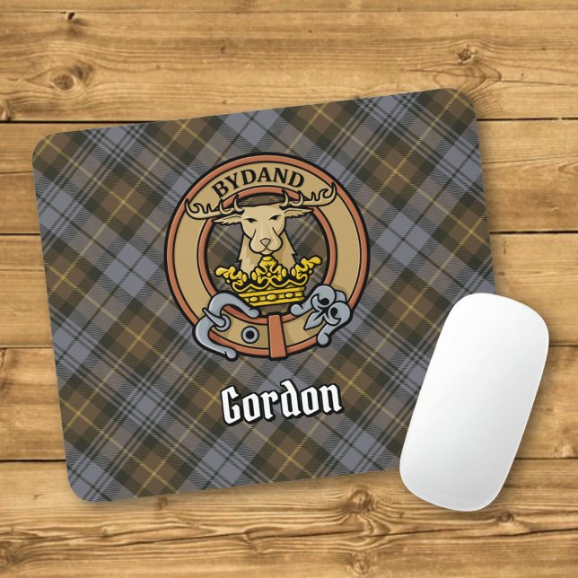 Clan Gordon-vapen över väderbiten tartan Musmatta (Skapare uppladdad)
