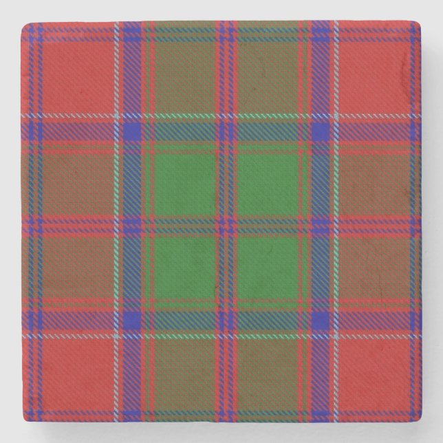 Clan Grant Tartan Plaid Stenservett Underlägg Sten (Framsidan)
