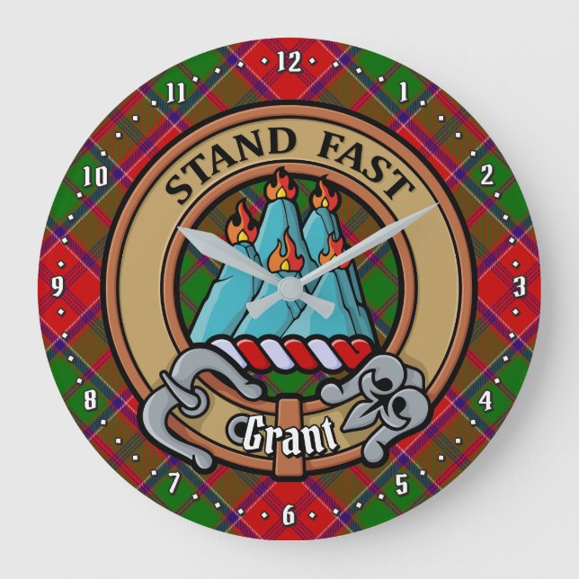 Clan Grant-vapen över tartan Stor Klocka (Framsida)